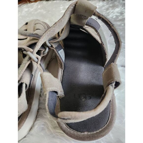 UGG Men\'s Gray Suede Dune Fisherman Strap Comfort Sandals (1099754), Size 8 main image 4
